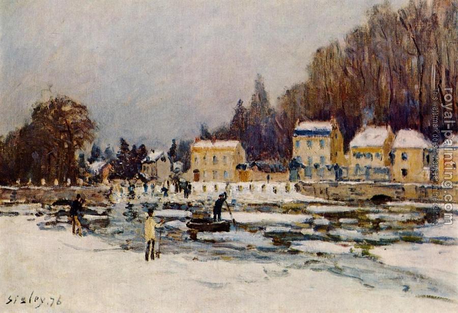 Alfred Sisley : The Blocked Seine at Port-Marly